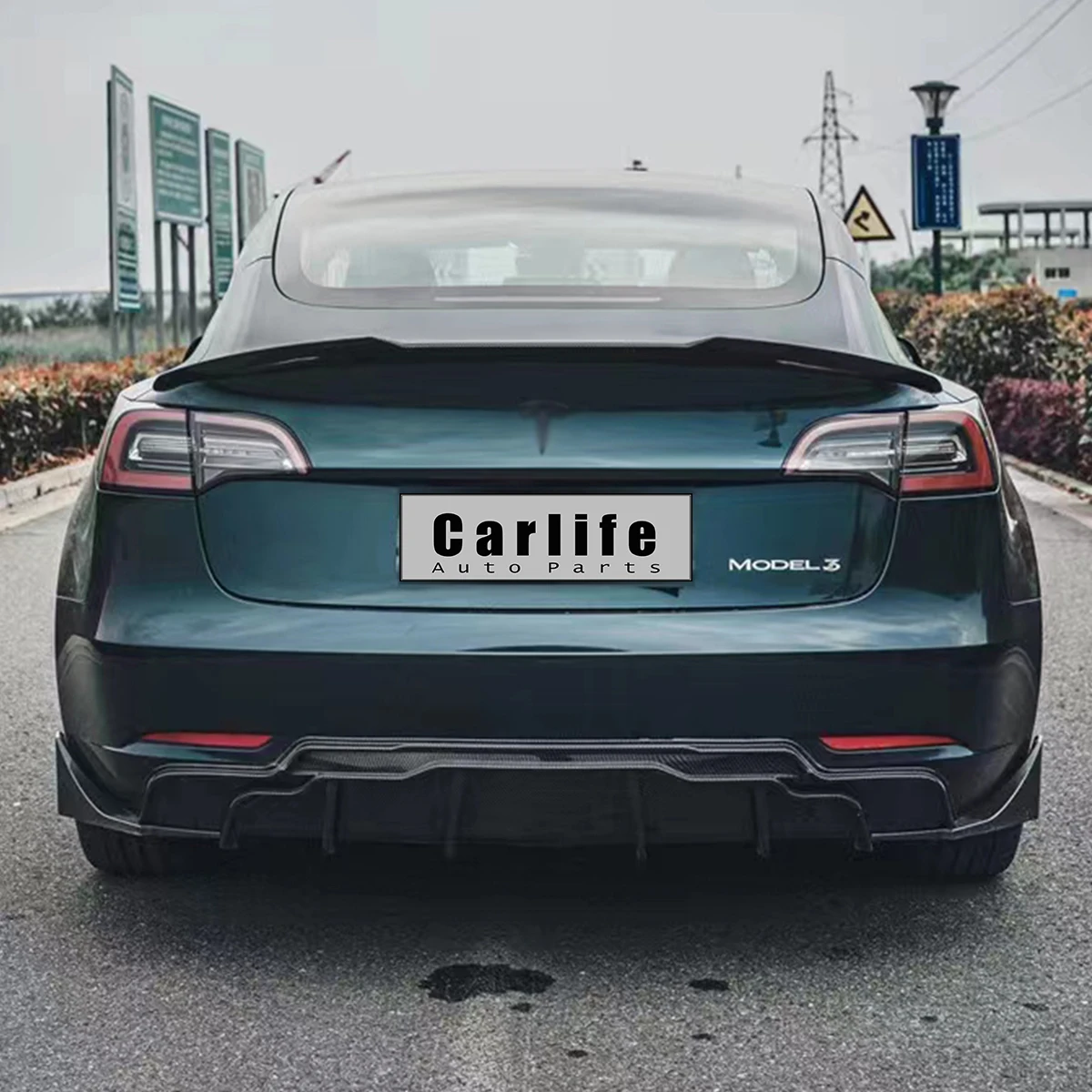 Vorstein Style body kit include Front Rear lip Side skirt Spoiler for Tesla Model 3 upgrade to Fast Aero kit style