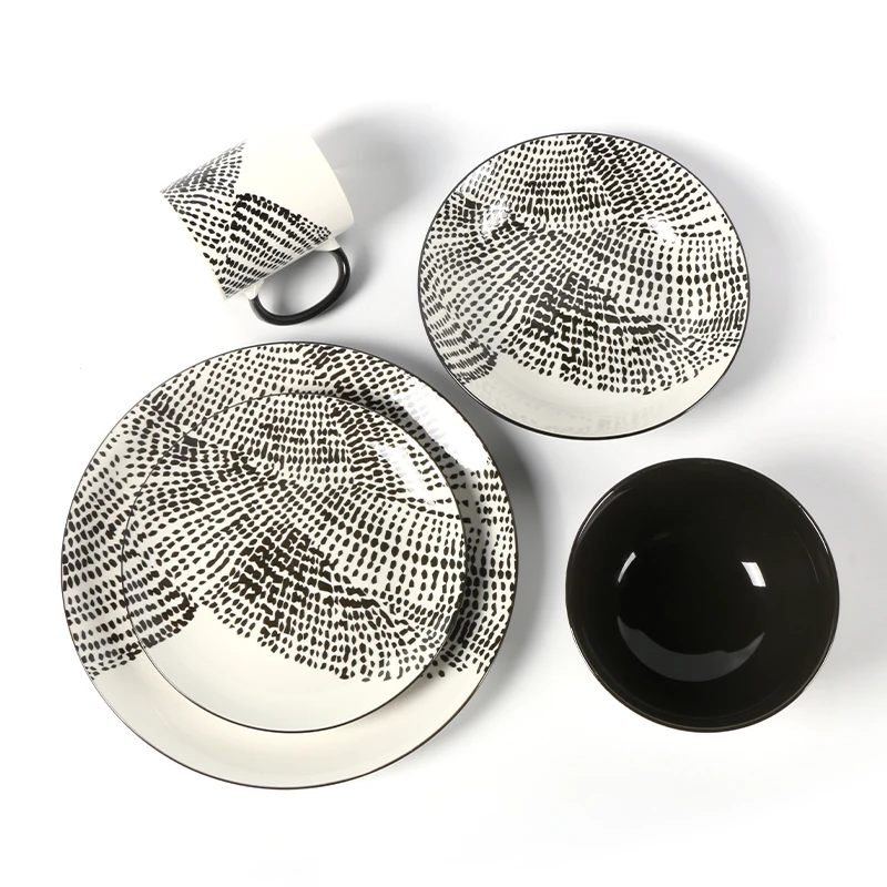 Wholesale Ceramic dinner plates set price 2022 new style porcelain dinner sets restaurant crockery dinnerwares