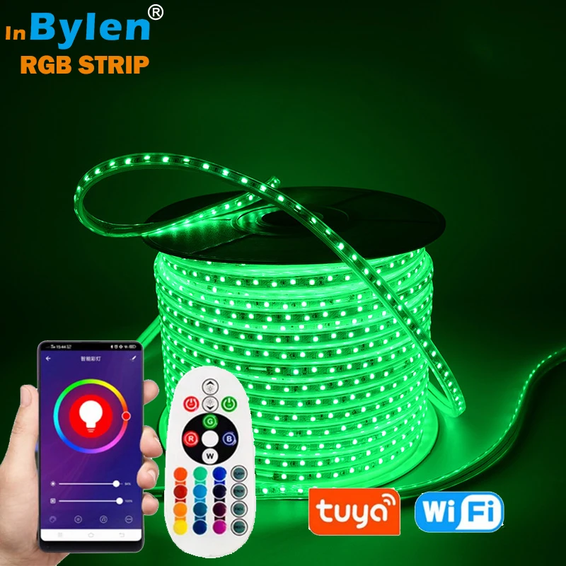 Manufacturer 230v 220V 50m 100m waterproof rgb 5050 led strip