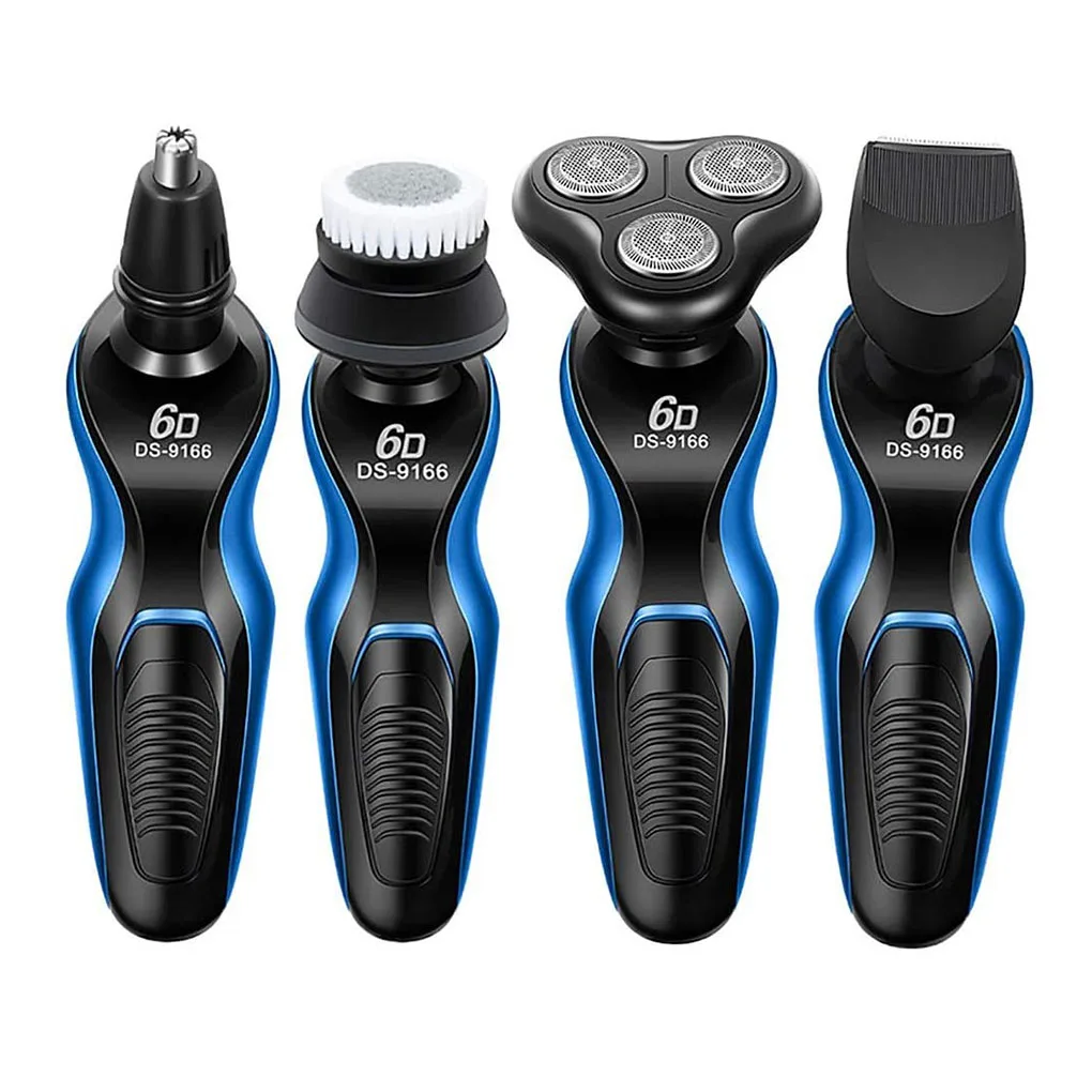 DS-9166 Electric Razor 4-in-1 Beard Nose and Hair Trimmer LED Display USB Rechargeable Shaver Replacement Shaving Function