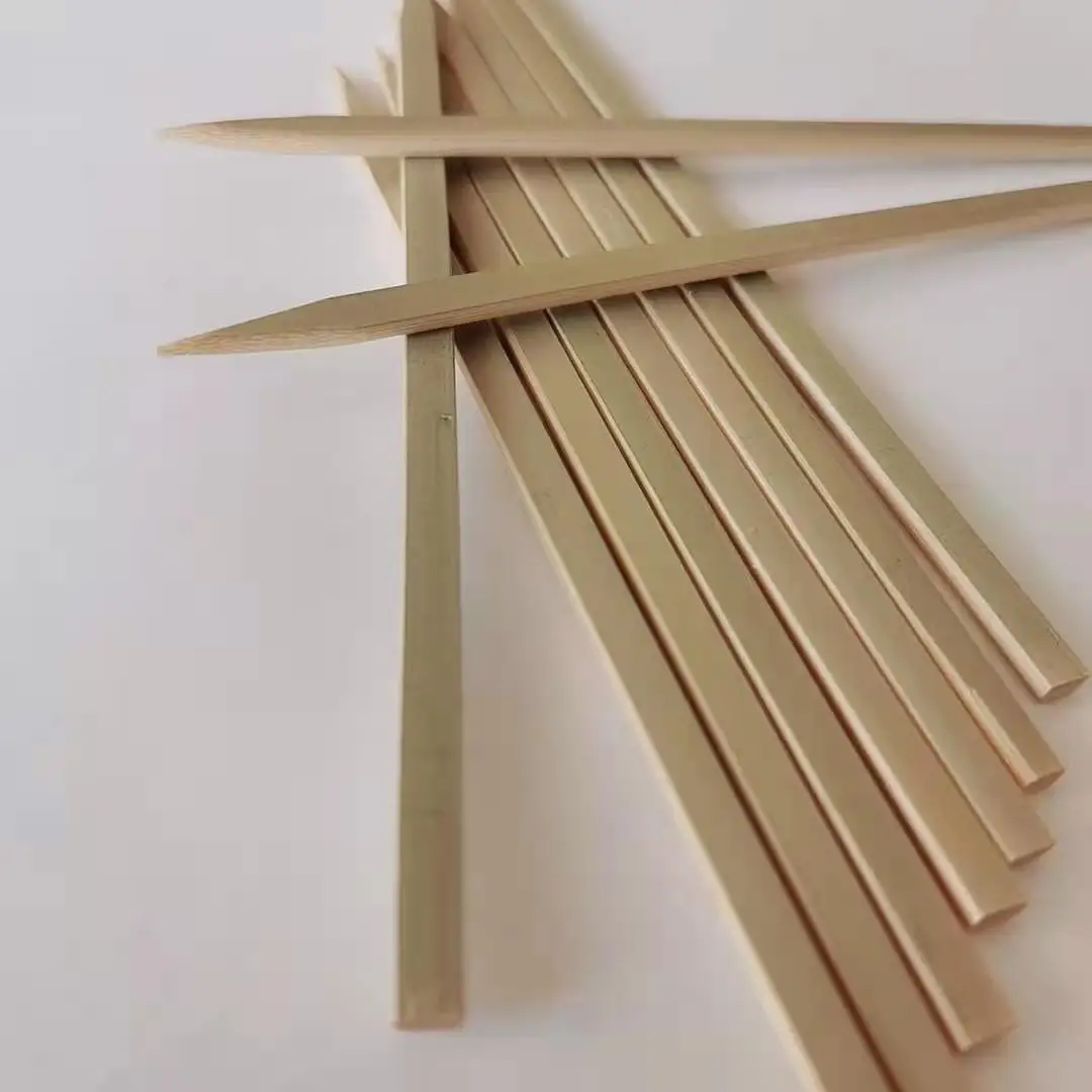 Manufacturer Price Biodegradable Brazilian Kebab Barbecue Bamboo Stick Flat Skewer