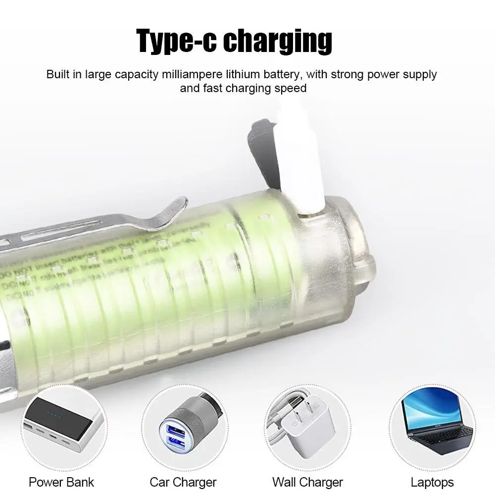 LED Torch Lamp with Magnet Camping Uv Light Telescopic Zoom Long Distance Rechargeable Flashlights