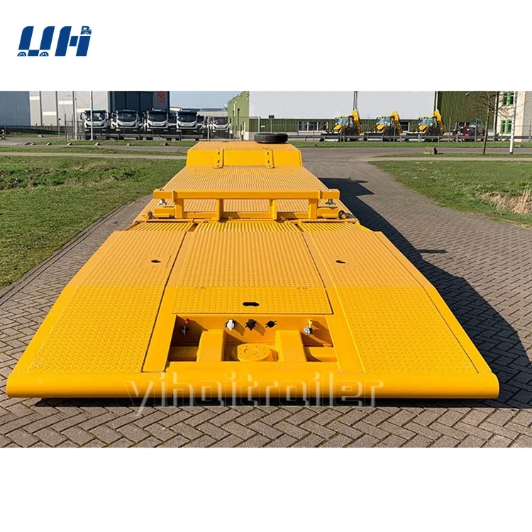 Heavy Duty Loading Double Hydraulic Legs 120 Ton Semi-Trailer Low Bed Truck Trailers Hydraulic for Transport Heavy Machinery