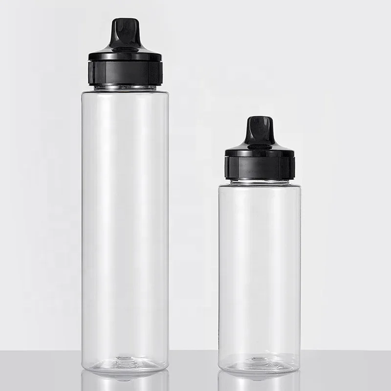 Hot sales popular 258ml 365ml chili BBQ pepper sauce squeeze empty clear plastic sauce bottles