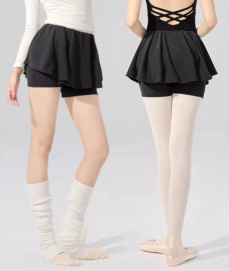 Women Ballet Dance Shorts with Mini Skirt Girls Sports Culottes