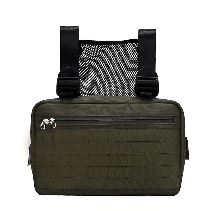 Trendy Designer Hip Hop Streetwear Mens Shoulder tactical bag Vest Chest Rig Bag