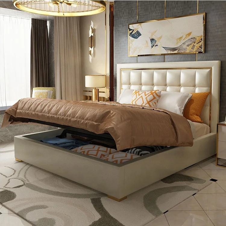 
Modern Simple High Quality Soft Storage Gas Lift Bed Furniture For The Living Room Apartment 