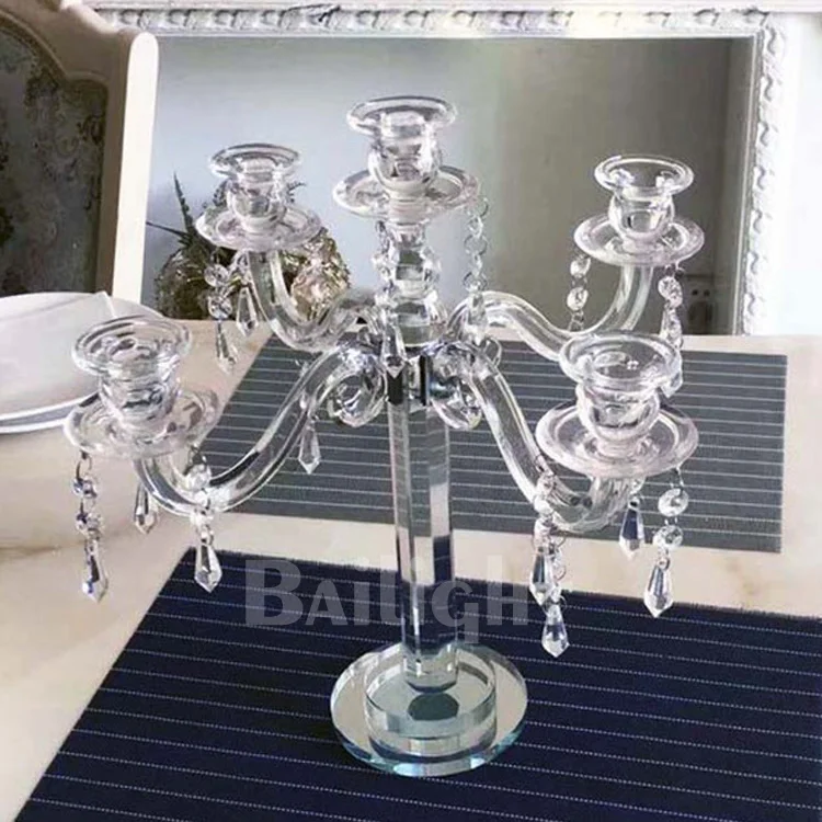 best sell 4 arms k9 crystal candle holders cheap wedding crystal candelabra