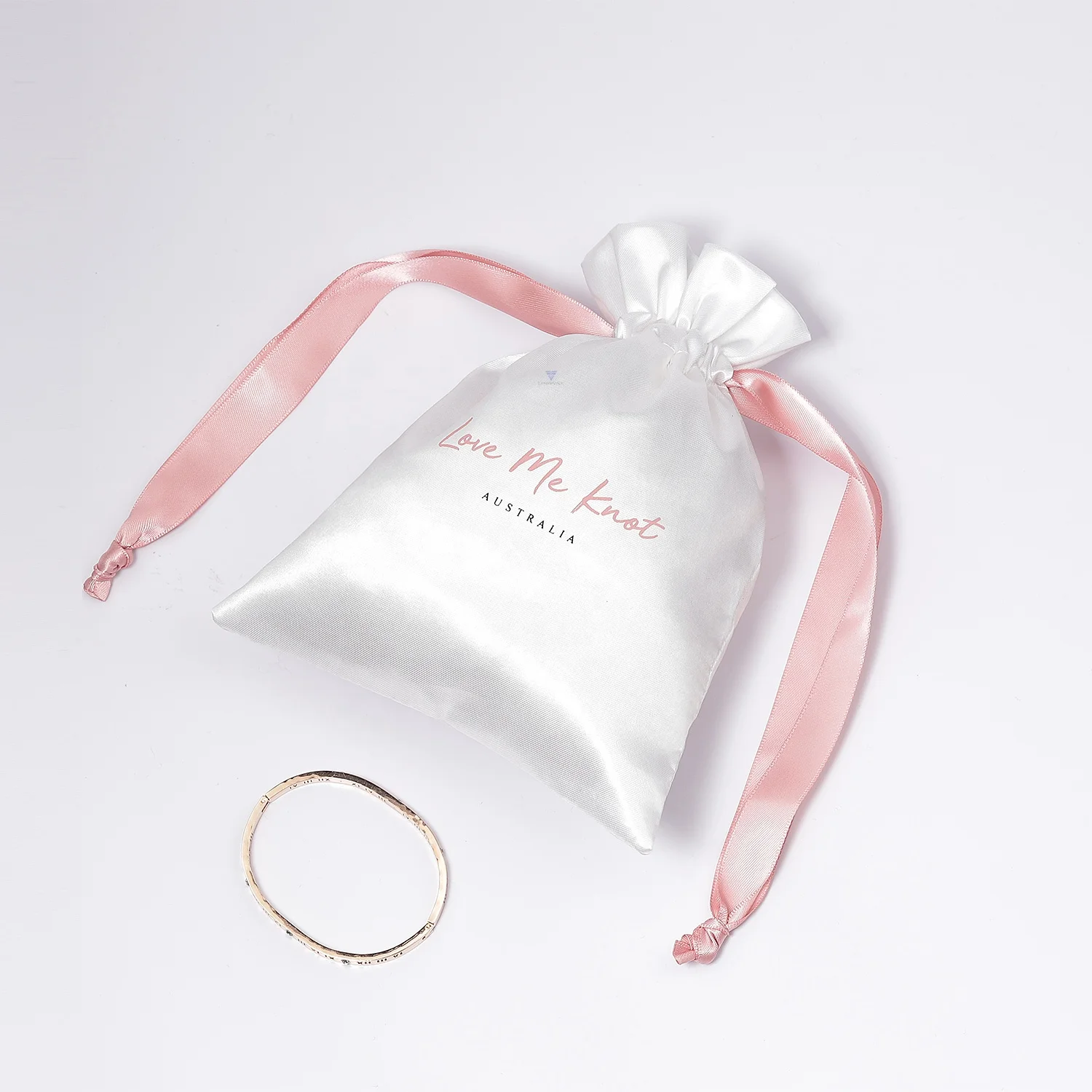 Hot sale small hair bundles jewelry packaging custom drawstring white satin wig bags with logo