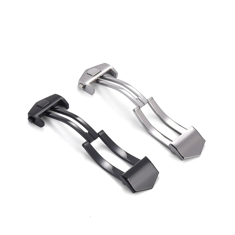 Stainless Steel Deployment Clasp 18 20mm Butterfly Folding Buckle Watch Strap Accessories Replacement For Leather Strap