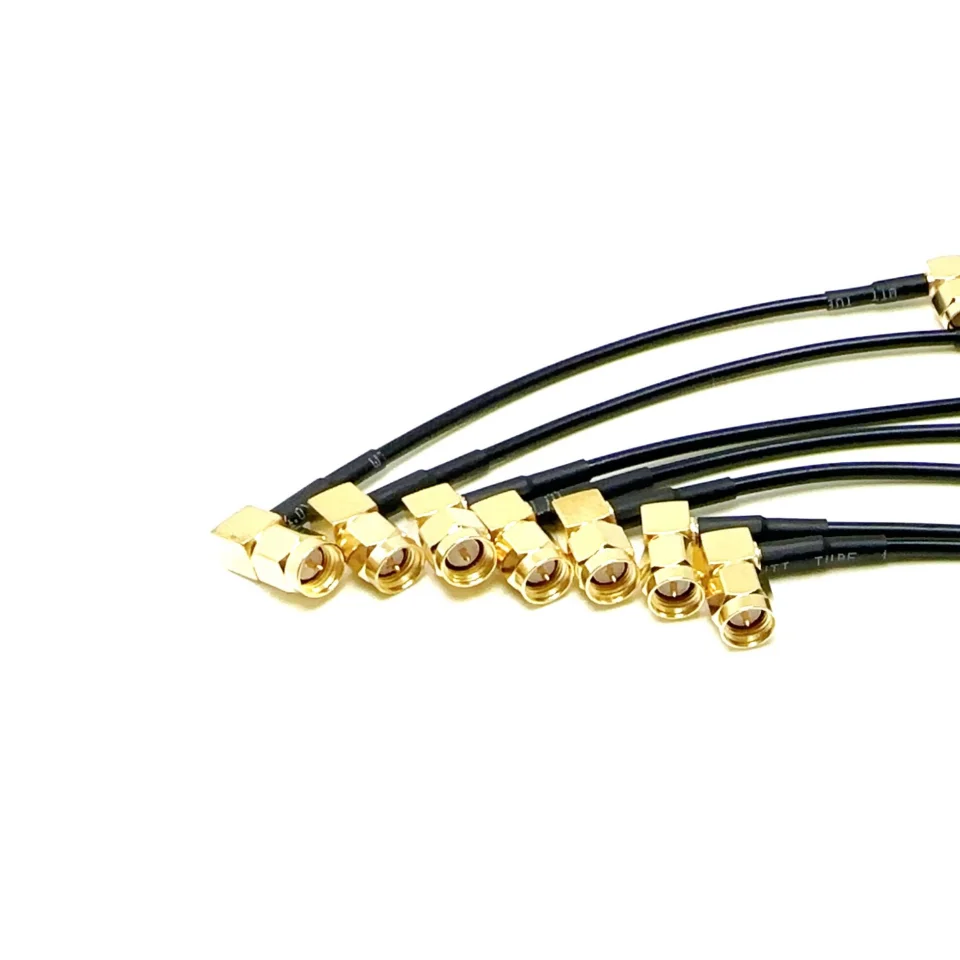 Factory price SMA Male 90 degree to SMA Male right angle RF Coaxial Cable extension with RG174 Pigtail Jumper extension cable