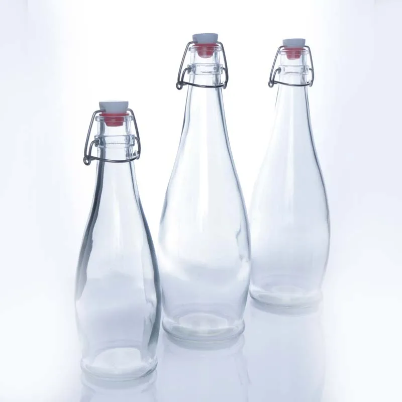Wholesale empty 250ml 350ml 500ml 1000ml glass swing top bottle