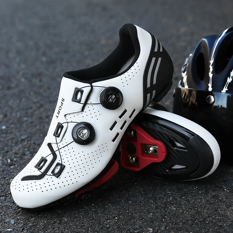 Men MTB Cycling Shoes Carbon Fiber Speed Road Bike Sneakers Racing Women Self-Locking Bicycle Shoes with SPD Cleats for Shimano