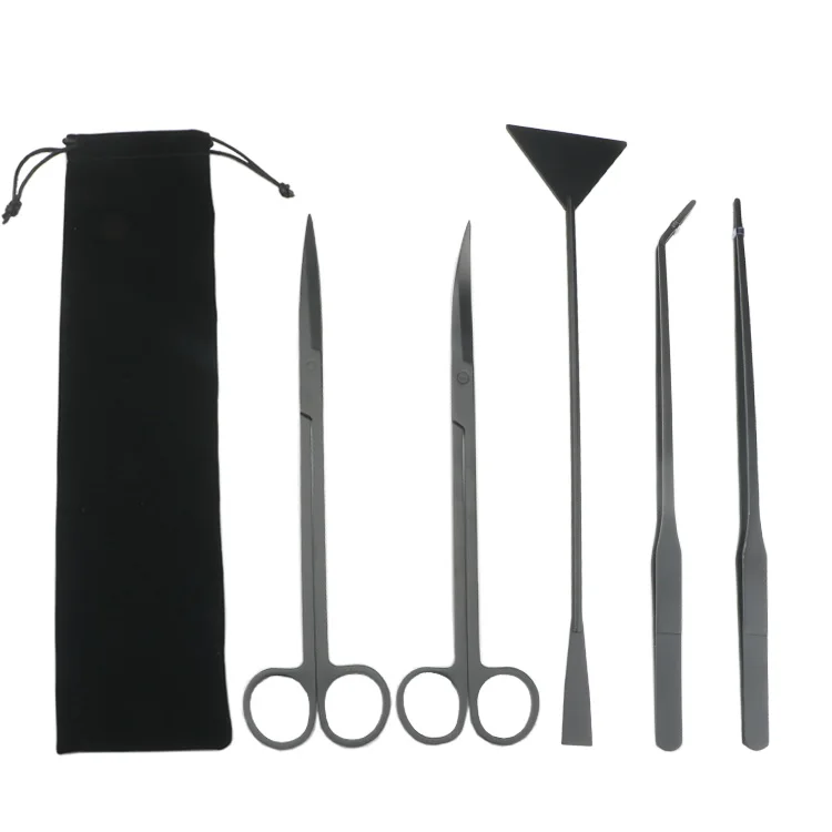 Aquariums Clean Tools Set with Stainless Steel Aquarium Plant Tools for Stainless Curve Straight Scissors Tools