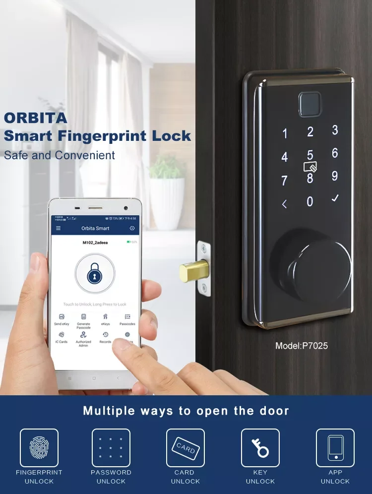High Quality Aluminum Alloy Sensitive Design rfid Fingerprint Password Automatic Blue tooth Smart Lock