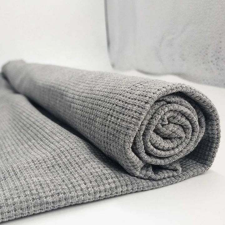 Knitting fabric manufacturers 60% cotton 40% polyester 260g CVC waffle cotton polyester blend fabric