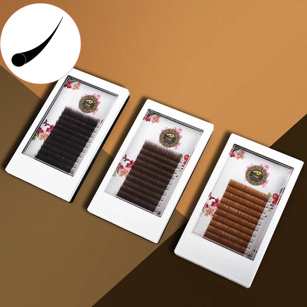 professional color lash extension matte black dark brown lash 3d bulk colored eyelash