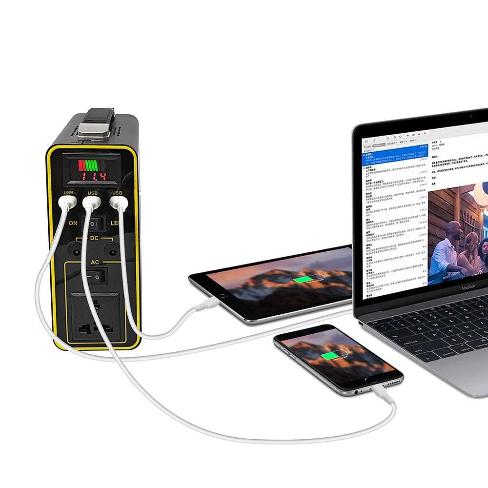 USB Type-C DC AC 300W Lithium Battery Bank Portable Power Station for portable power pack