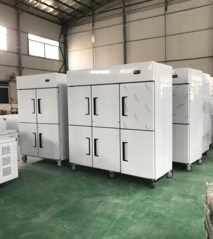 Commercial 4 Door Stainless Steel Hotel Restaurant Kitchen Vertical Fridge Deep Freezer Refrigerator