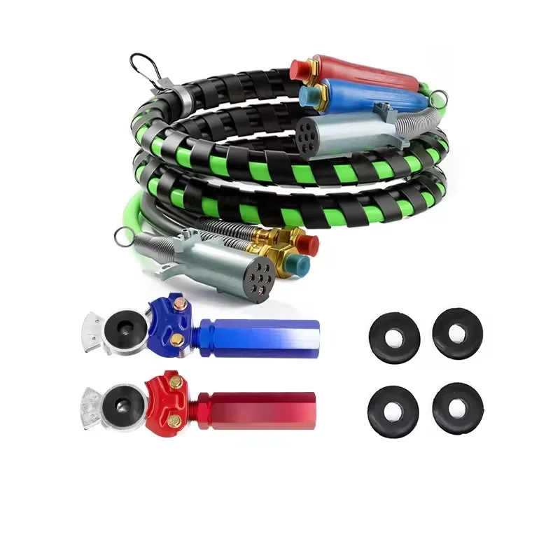 Heavy Duty 15ft Semi Truck Air Brake Hose Assemblies With Gladhand Flexible Grips For Semi Truck