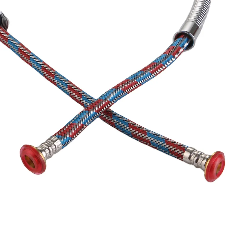 Polished Double Lock Pull Out Shower Hose Chrome Plated High Density SS Wire Braid Shower Pipe Shower Hose with Brass Nut