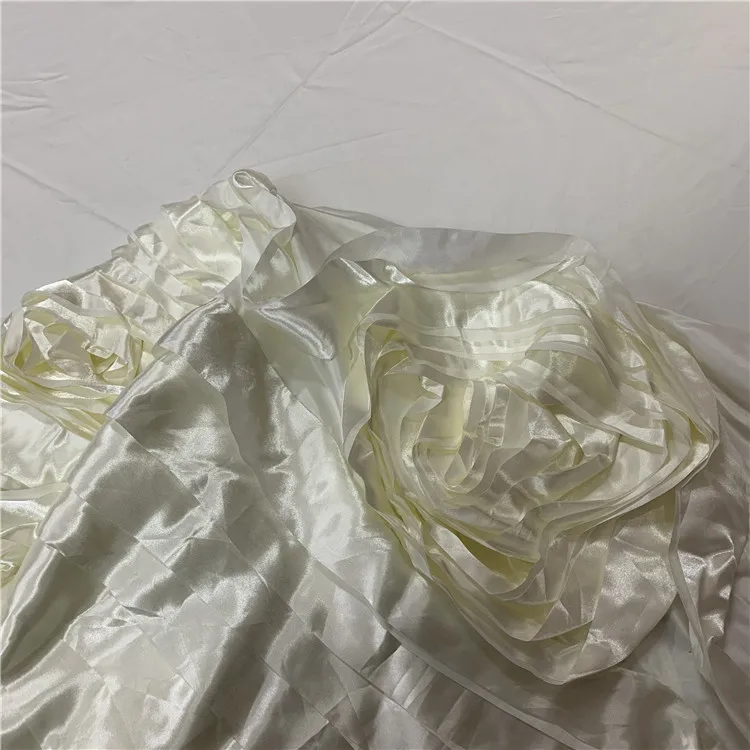 Luxury Round Table Decoration Banquet Wedding Embroidered Rosette Flower Tablecloth Table Cover