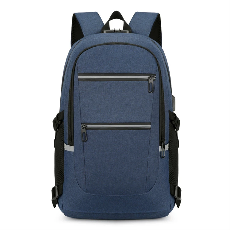 black 17.6 inch fashion man travel business anti theft laptop backpack bag with usb