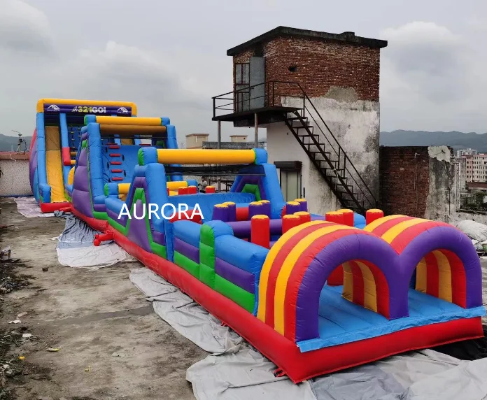 Commercial Kids Jumping bouncer inflatable slide castle with obstacle combo