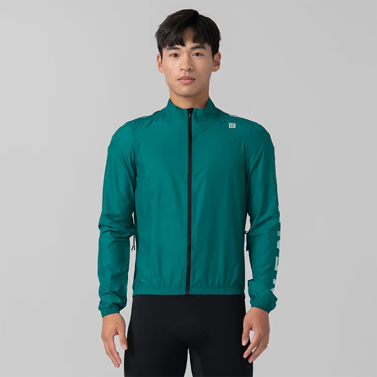 OEM custom design printing cycling windbreaker jacket reflective logo road bike cycling jacket for men