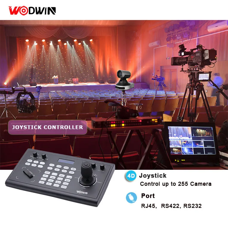 WODWIN Professional broadcasting solution SDI IP POE PTZ 1080p 20x Optical zoom camera with Network RJ45 Keyboard Controller