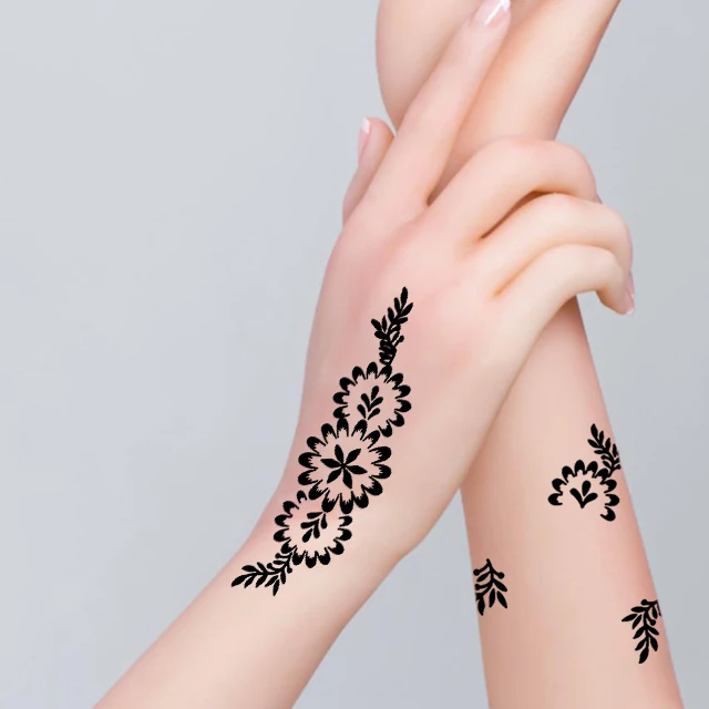 wholesale custom temporary tattoo body art festival stickers bishop henna stencil Use with Henna Cones tattoo gizmo