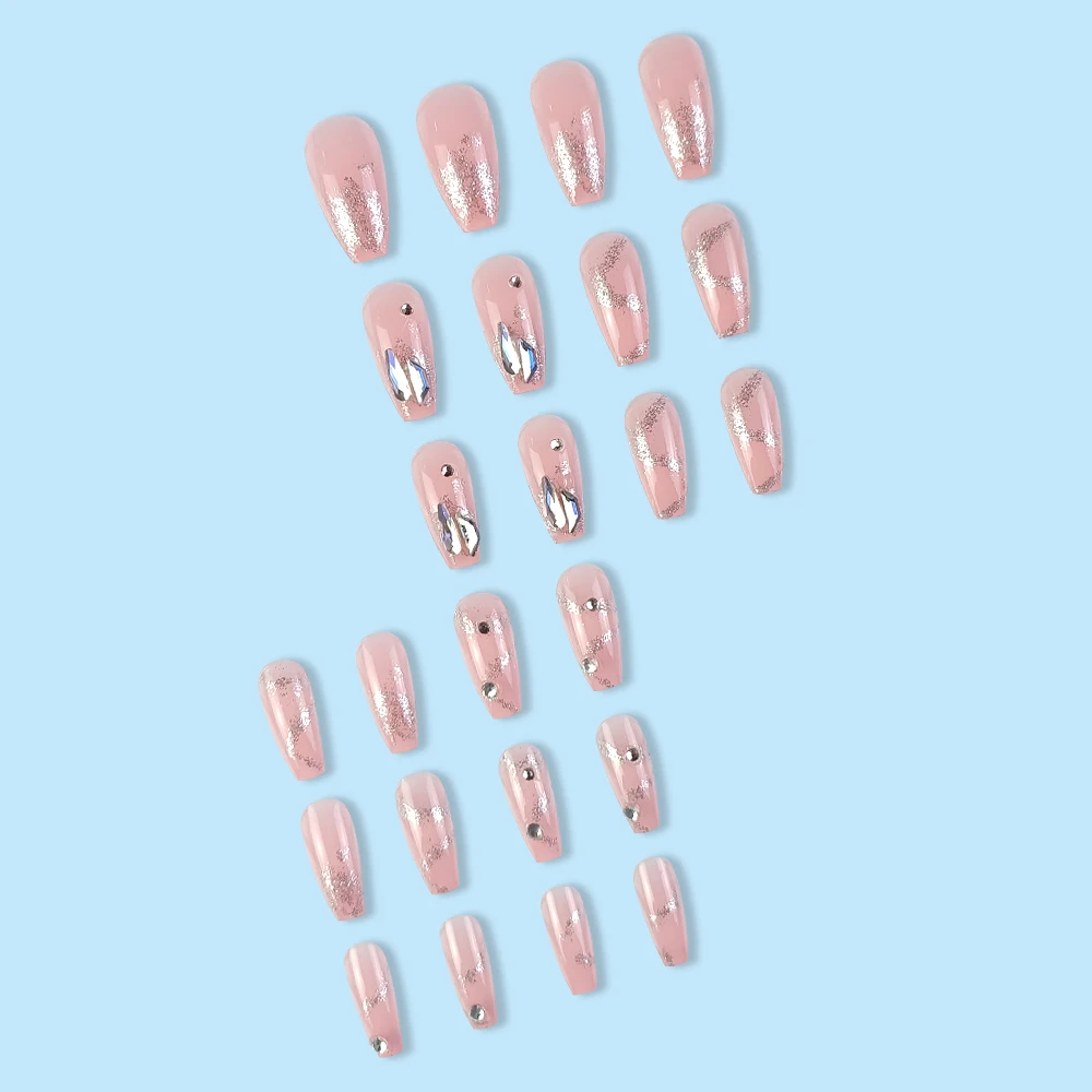 Wholesale Custom Logo French Style High Quality Acrylic Artificial Fake Nail Design Women Extension Long False Nails Tips