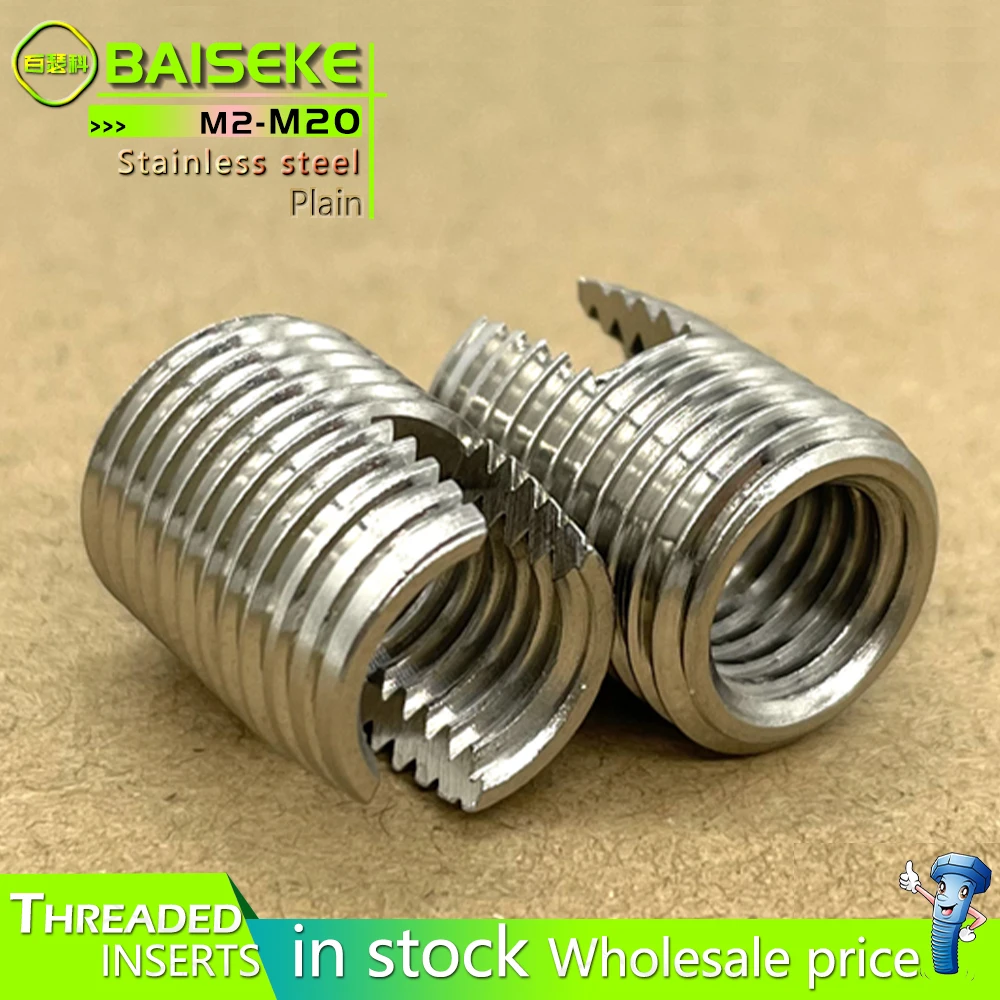 Stainless steel slotted self tapping thread insert m2 m2.5 m3 m4 m5 m6 m8 m10 m12 m14 m16 m20 slotted thread insert
