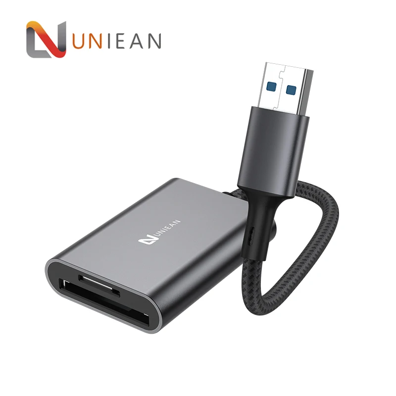 UNIEAN High Speed 5Gbps Aluminum Computer Memory Card Reader Dual Slots USB 3.0 to Micro SD Card Adapter for SD TF Cards