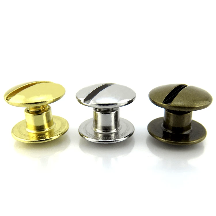 Solid Brass Flat Head Chicago screw rivets for leather craft