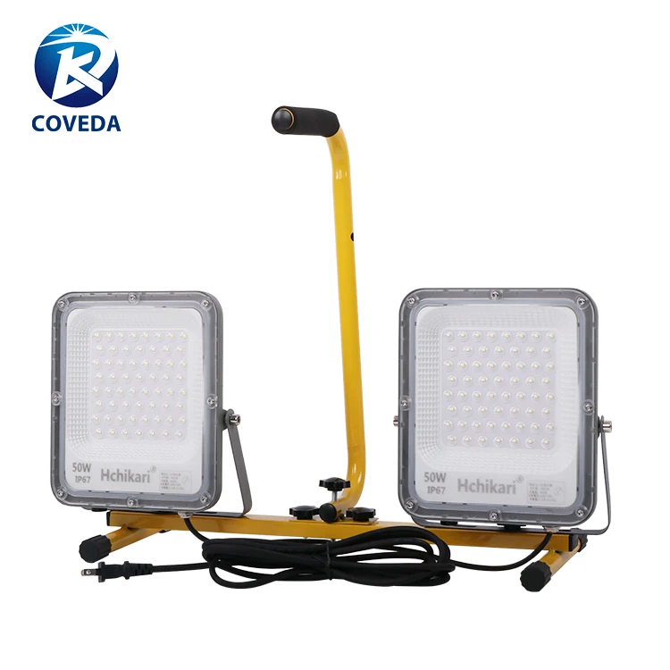 Adjustable Work Light Twin Floodlight Tripod Stand For Job Site Lighting 2 Mount Retractable Frame Led Flood Light