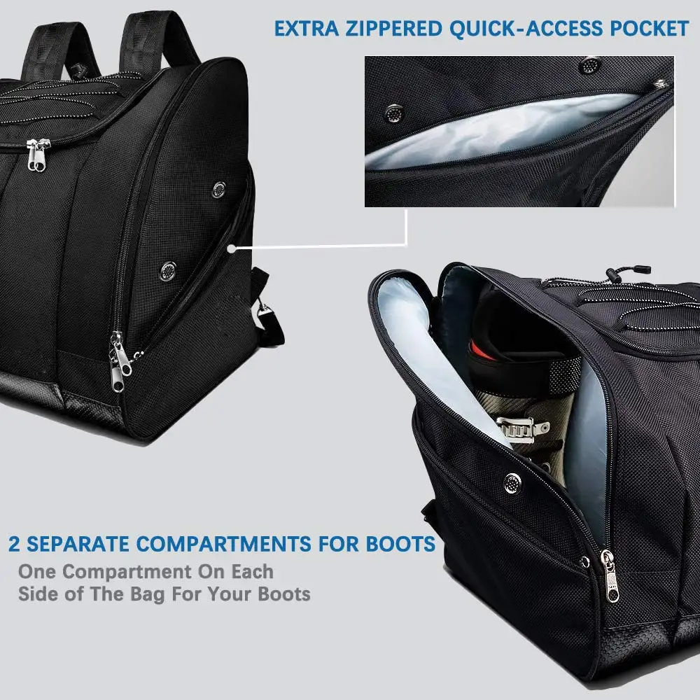 
Ski Boot Bag Ski Boots and Snowboard Boots Bag for Travel with Waterproof Exterior & Bottom 
