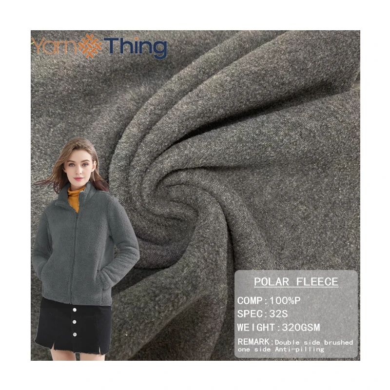 Good Hand-feeling Double side brushed one side Anti-pilling Polar Fleece Fabric for Clothes/Blanket