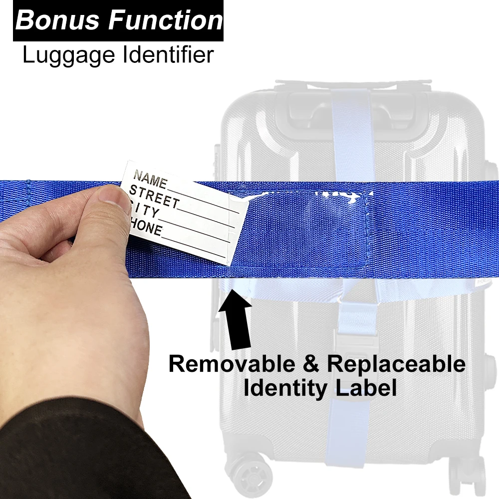 Custom Sublimated Print Logo Rainbow For With Tsa Lock Buckle Woven Nylon Pp Polyester Suitcase Travel Luggage Belt Strap