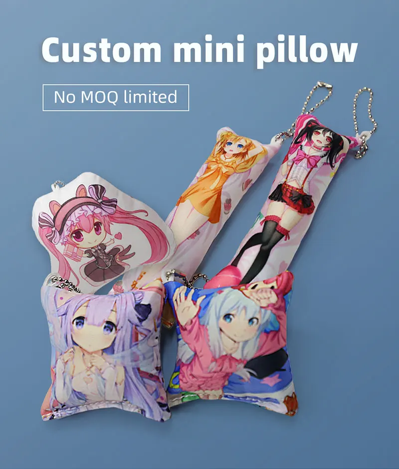 wholesale fabric mini character custom anime mini dakimakura hanging key chains