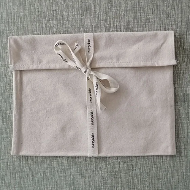 Eco-Friendly Cotton Linen Envelope Cloth Packaging Dust Bags For Handbag Envelope Cotton Gift Jewelry Packaging Pouch With Tie