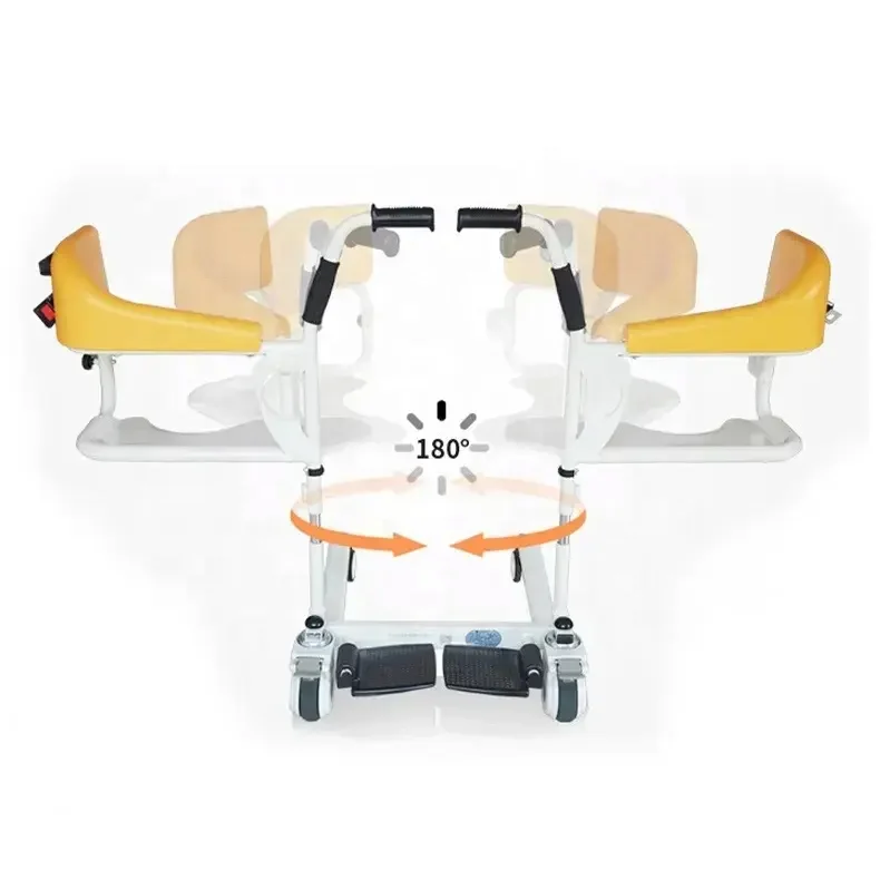 Hot selling new hydraulic manual hospital home elderly shift chair transfer chair with bedpan