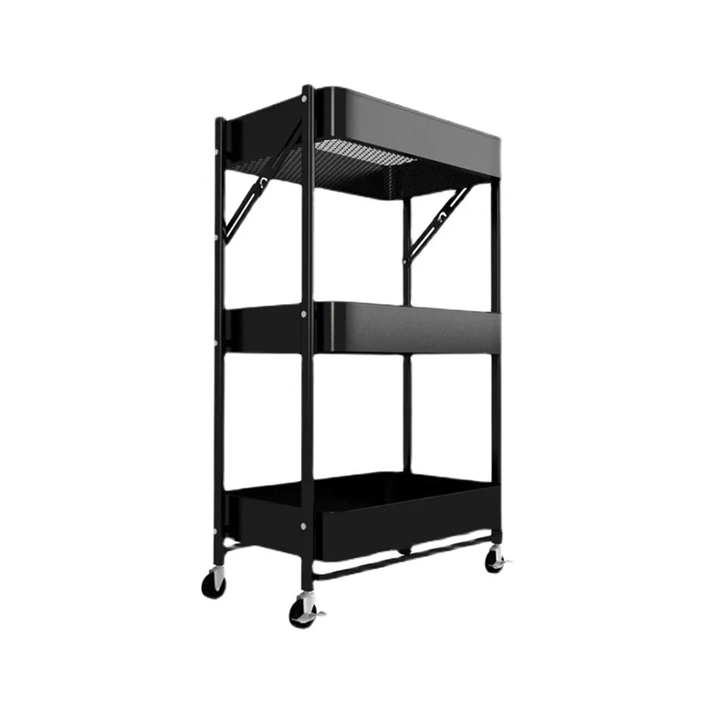 Carbon steel floor type 3 storey kitchen storage trolley baby supplies storage trolley