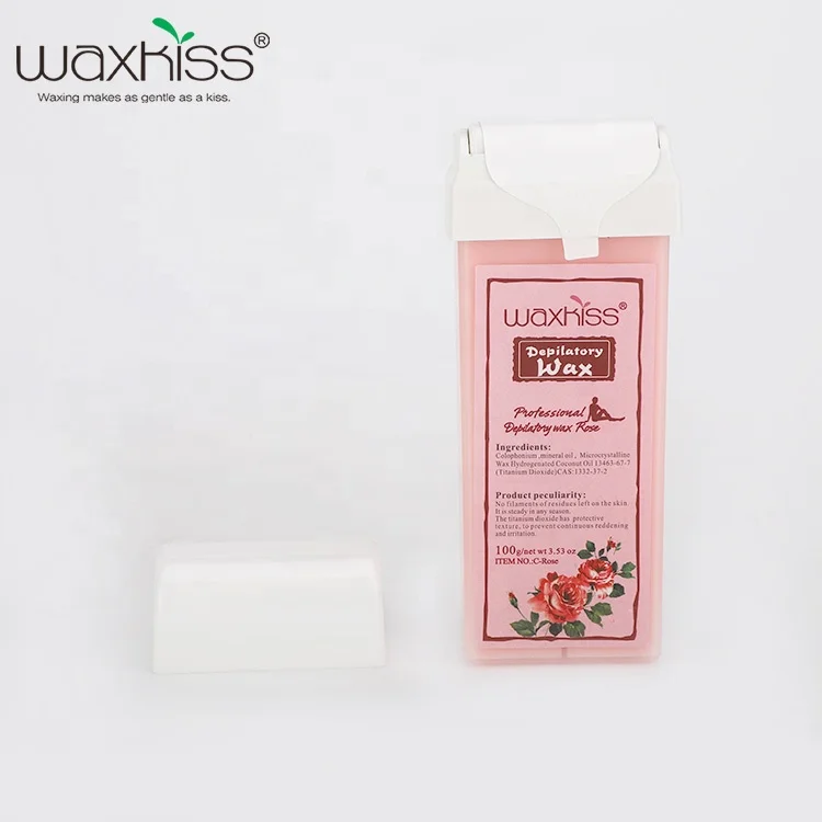 100g cartridge roll-on rose depilatory wax/natural depilatory wax/waxkiss brand cartridge wax