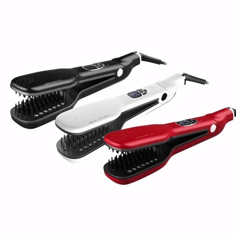 Quick sell hot steam can be customized hair straightener flat iron for straight hair and curly hair led display