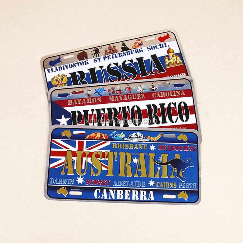 Custom Jdm Style Souvenir USA Mexico Car Number License Plate Aluminum Vehicles Plate For Decoration