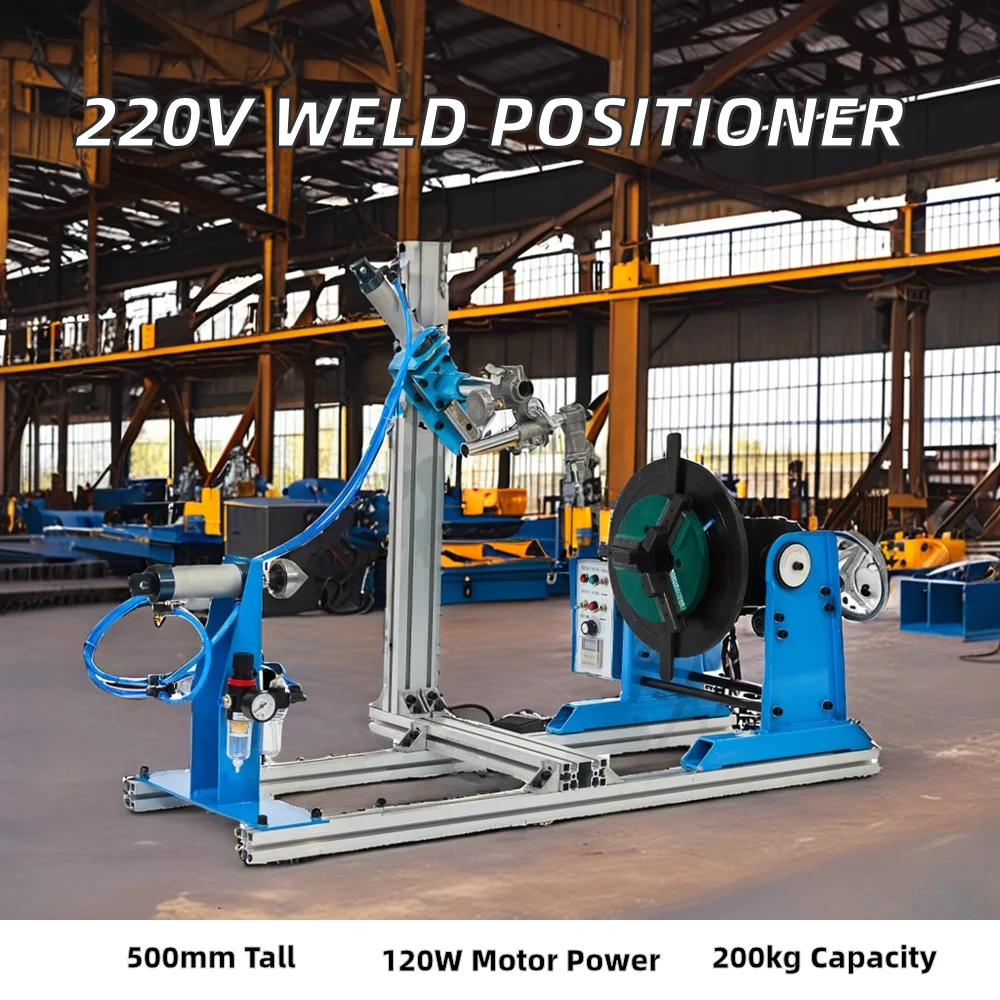 Automatic 300kg Welding Positioner 220V Motor 200mm Chuck Timing Hole Turntable 200Mm Engine Bearing Core Welding Positioners