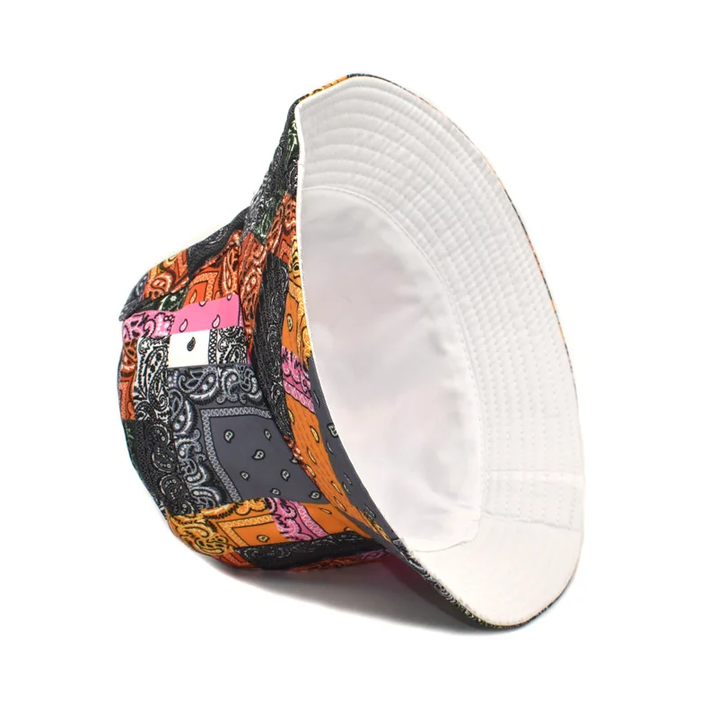  Oem/odm New Design Printing Wholesale Fisherman Hat Stitching Color Cashew Flower