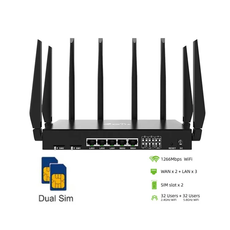 Tuoshi Load Balancing Universal Industrial Bonding Modem Dual Simcard Outdoor CPE Mobile LTE Wifi 4g router with sim card