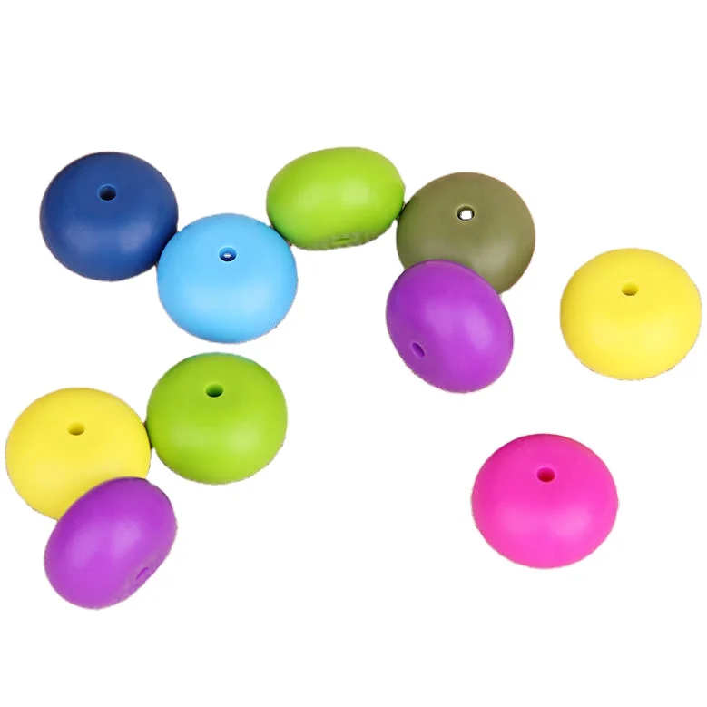 XUQIAN Ins Hot Sale Multicolor Silicone Abacus Beads Baby Silicone Teething Beads for DIY Handmade Baby Toy Accessories